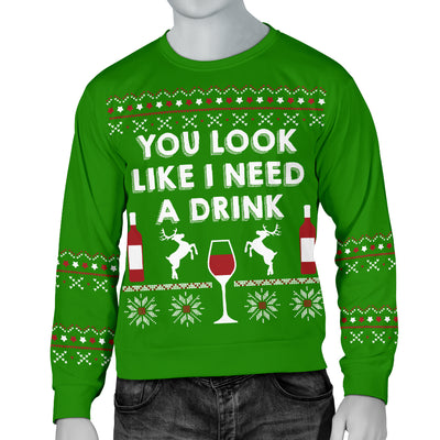 You Look Like I Need A Drink Men's Ugly Xmas Sweater