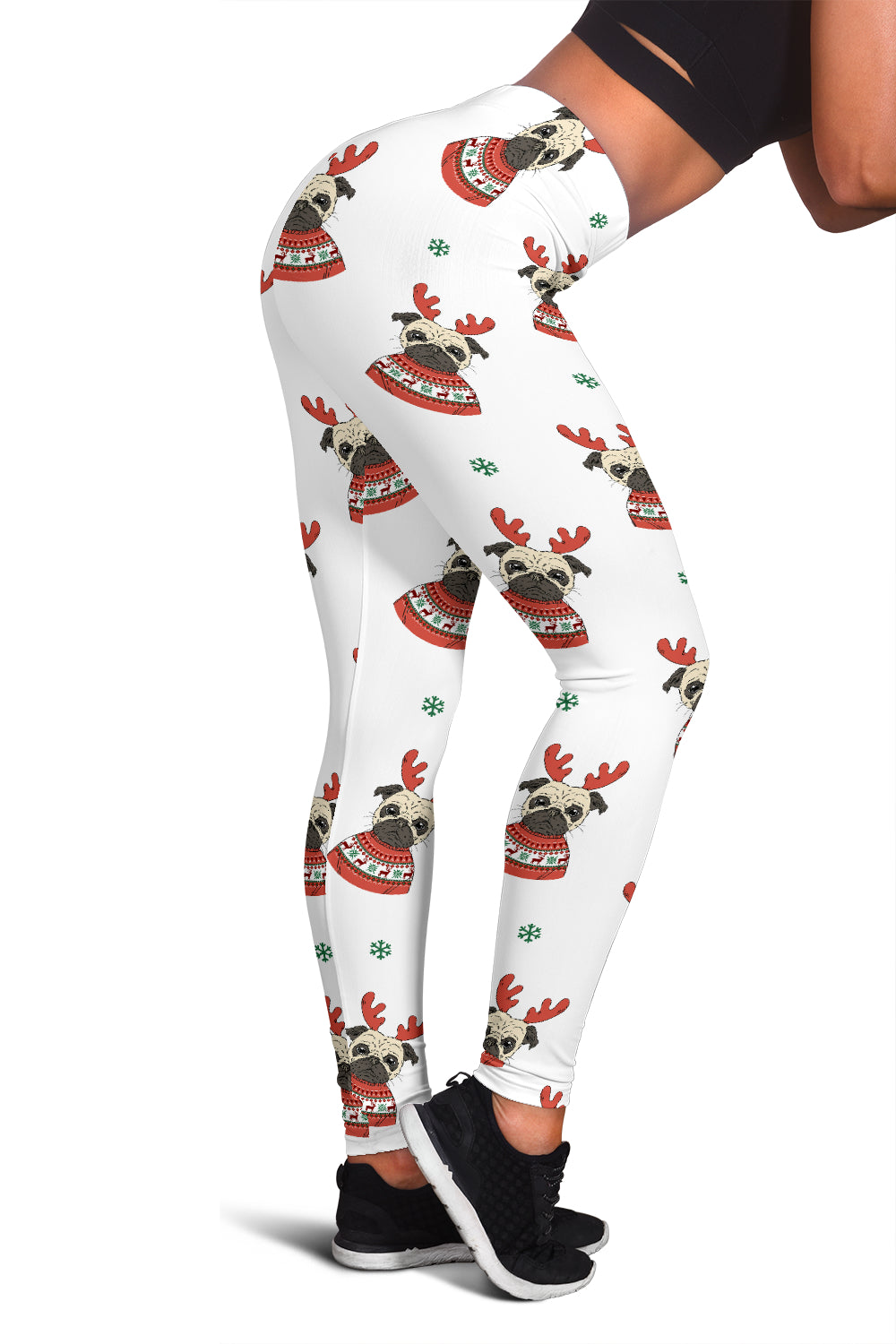 Reindeer Pugs Xmas Leggings