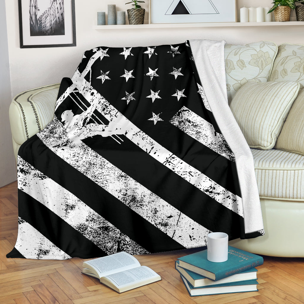 Lineman Flag Premium Blanket - lineman bestseller