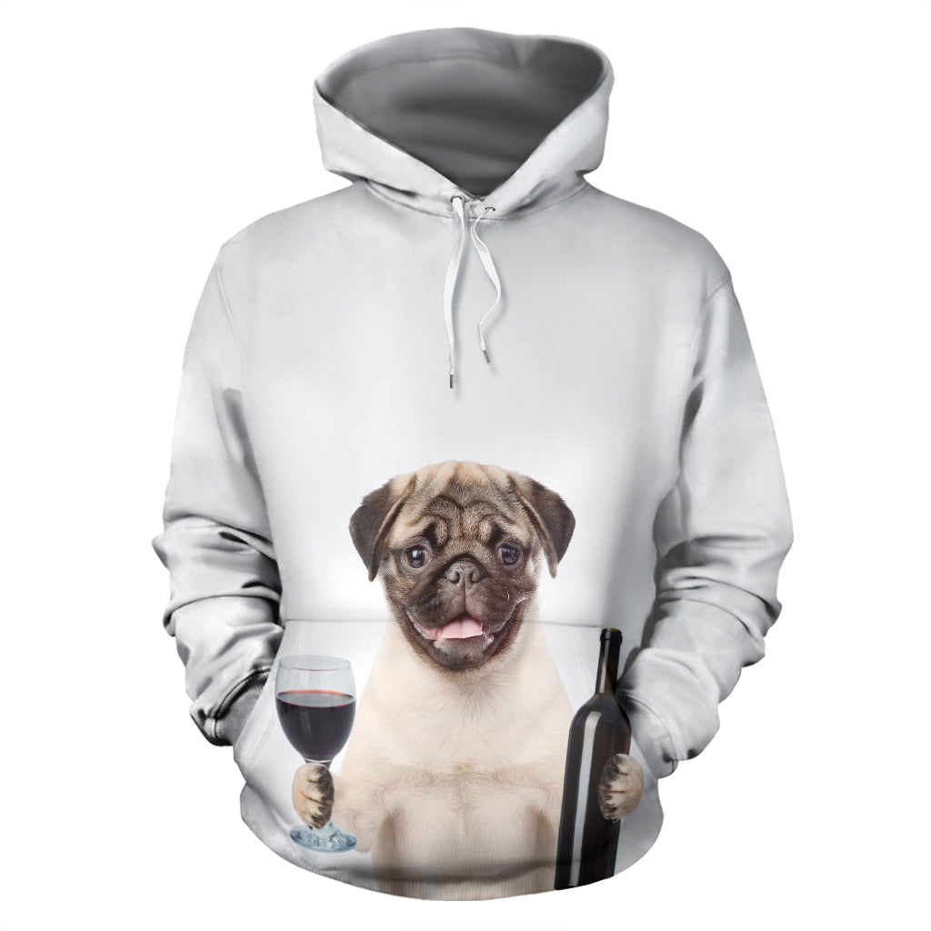 Pug and Wine Hoodie