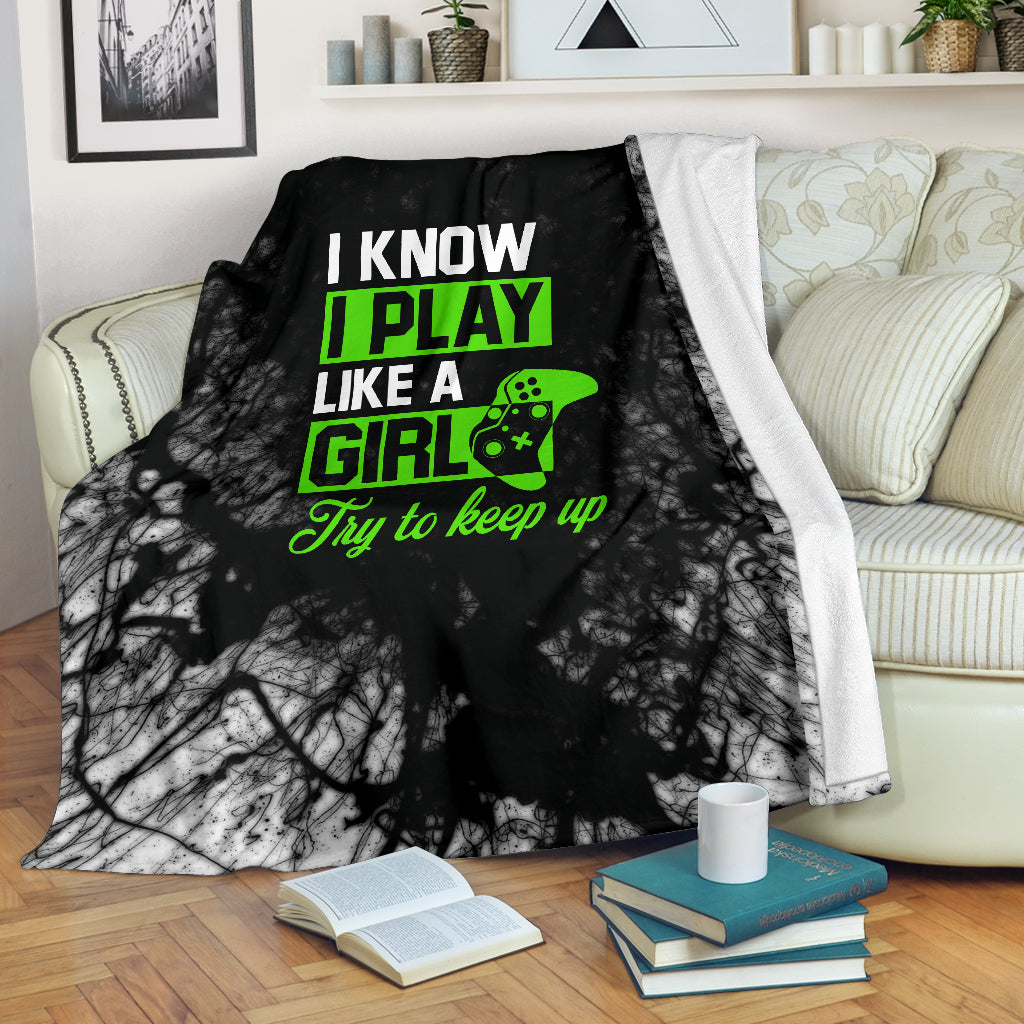 I Know I Play Like A Girl XB Premium Blanket