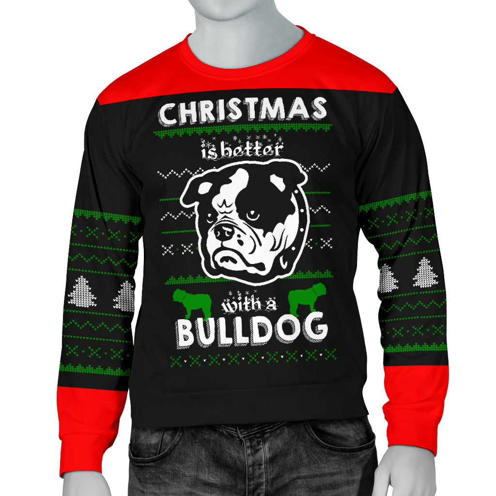 Better With A Bulldog Men's Ugly Xmas Sweater