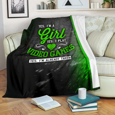 Yes I'm A Girl Yes I Play Video Games Premium Blanket