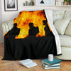Firefighter Silhouette Premium Blanket