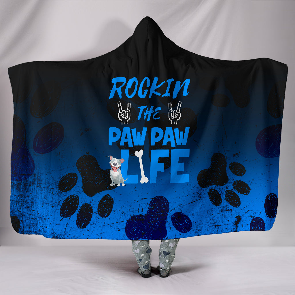 Rockin Paw Paw Life Pitbull Hooded Blanket