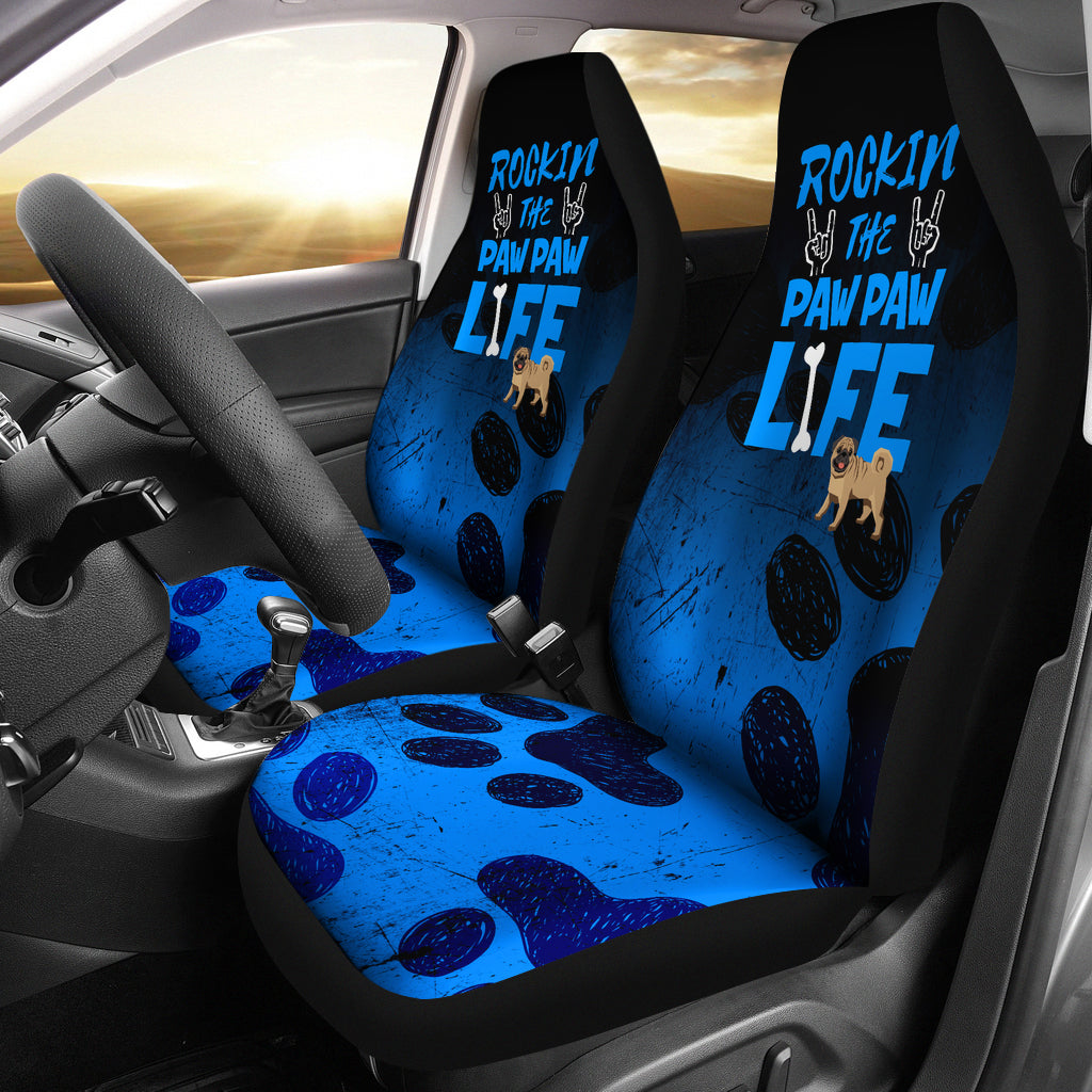 Rockin Paw Paw Life Pug Car Seat Covers
