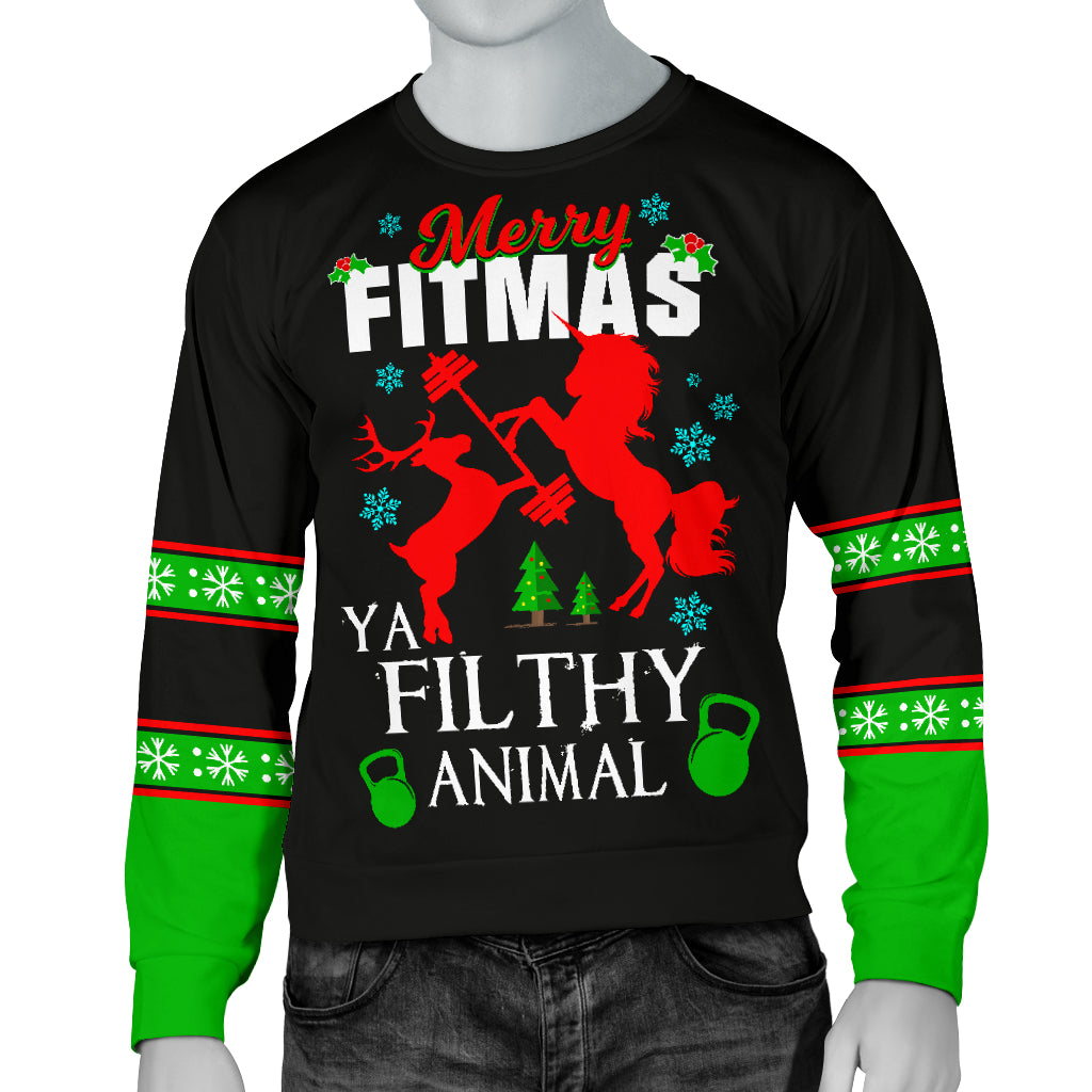 Merry Fitmas Ya Filthy Animal Men's Ugly Xmas Sweater