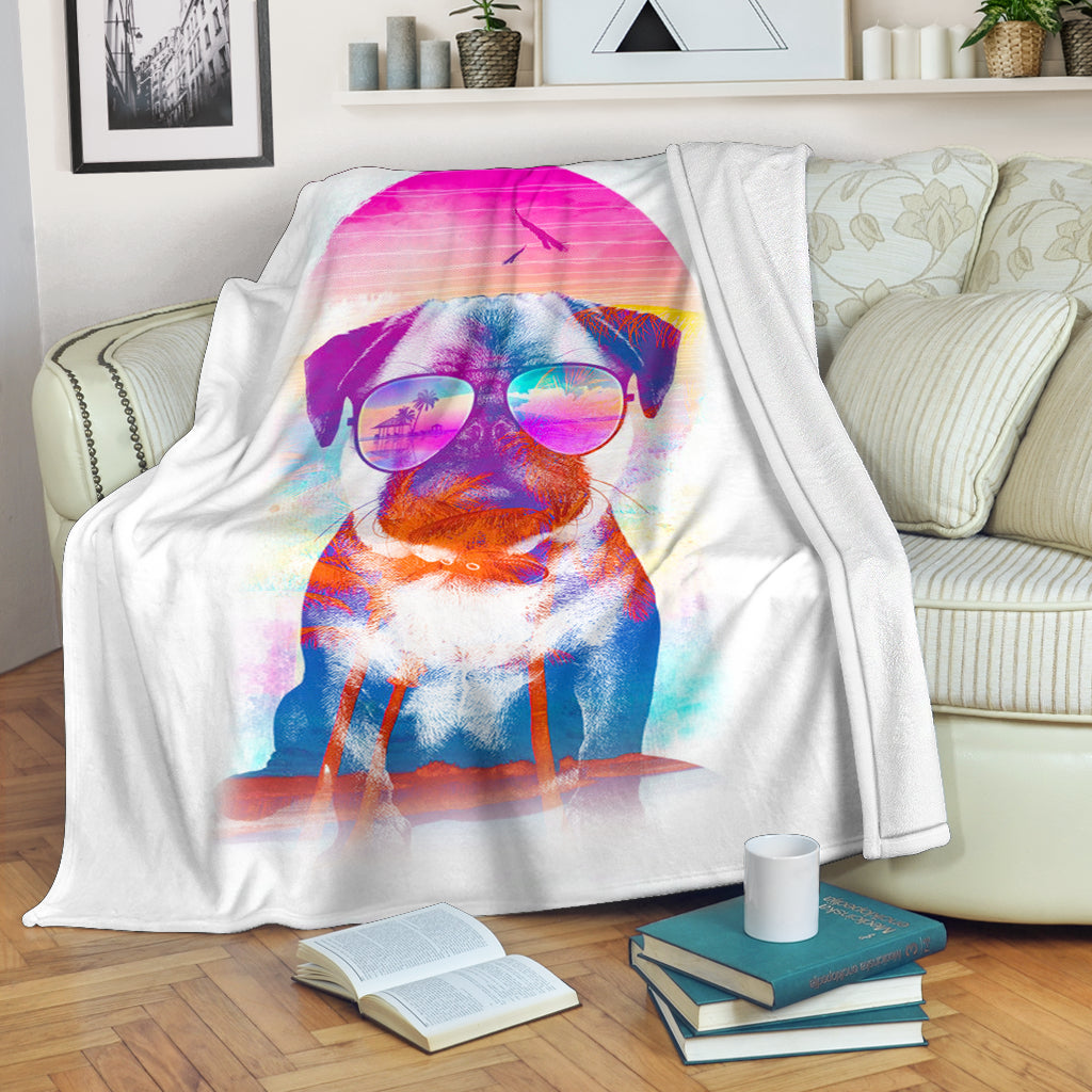Summer Pug Premium Blanket