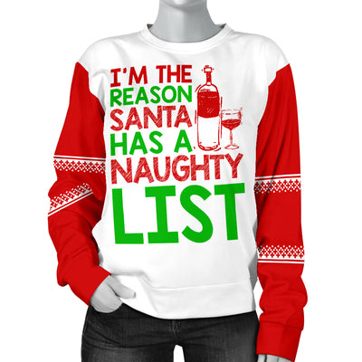 Reason Santa Has Naughty List Women's Ugly Xmas Sweater