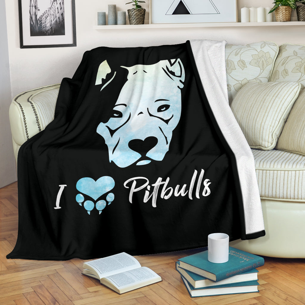 I Love Pitbulls Premium Blanket