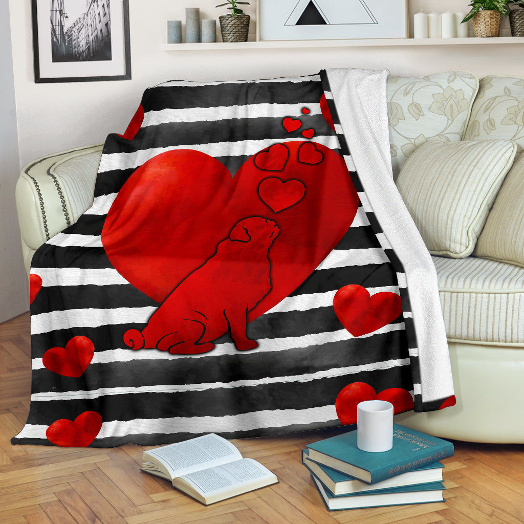Pug Hearts Premium Blanket