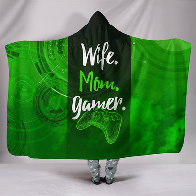 Wife Mom Gamer XB Hooded Blanket