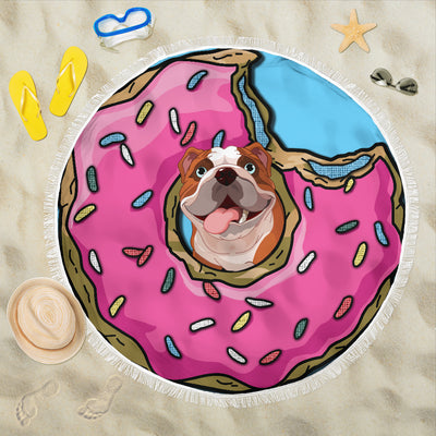 Donut Bulldog Beach Blanket - bulldog bestseller