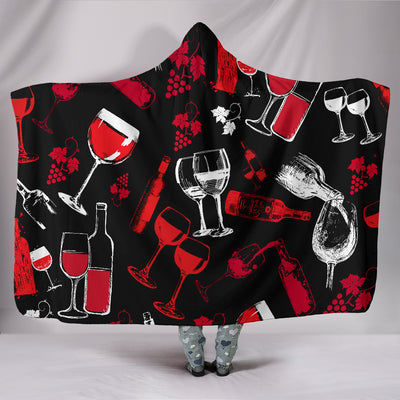 Wine Grunge Hooded Blanket
