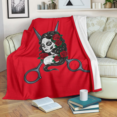 Day of the Dead Hairstylist Premium Blanket