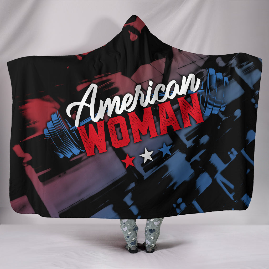 American Woman Hooded Blanket