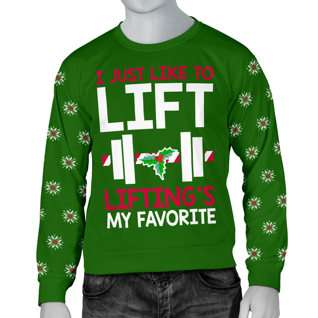 Lifting's My Favorite Men's Ugly Xmas Sweater