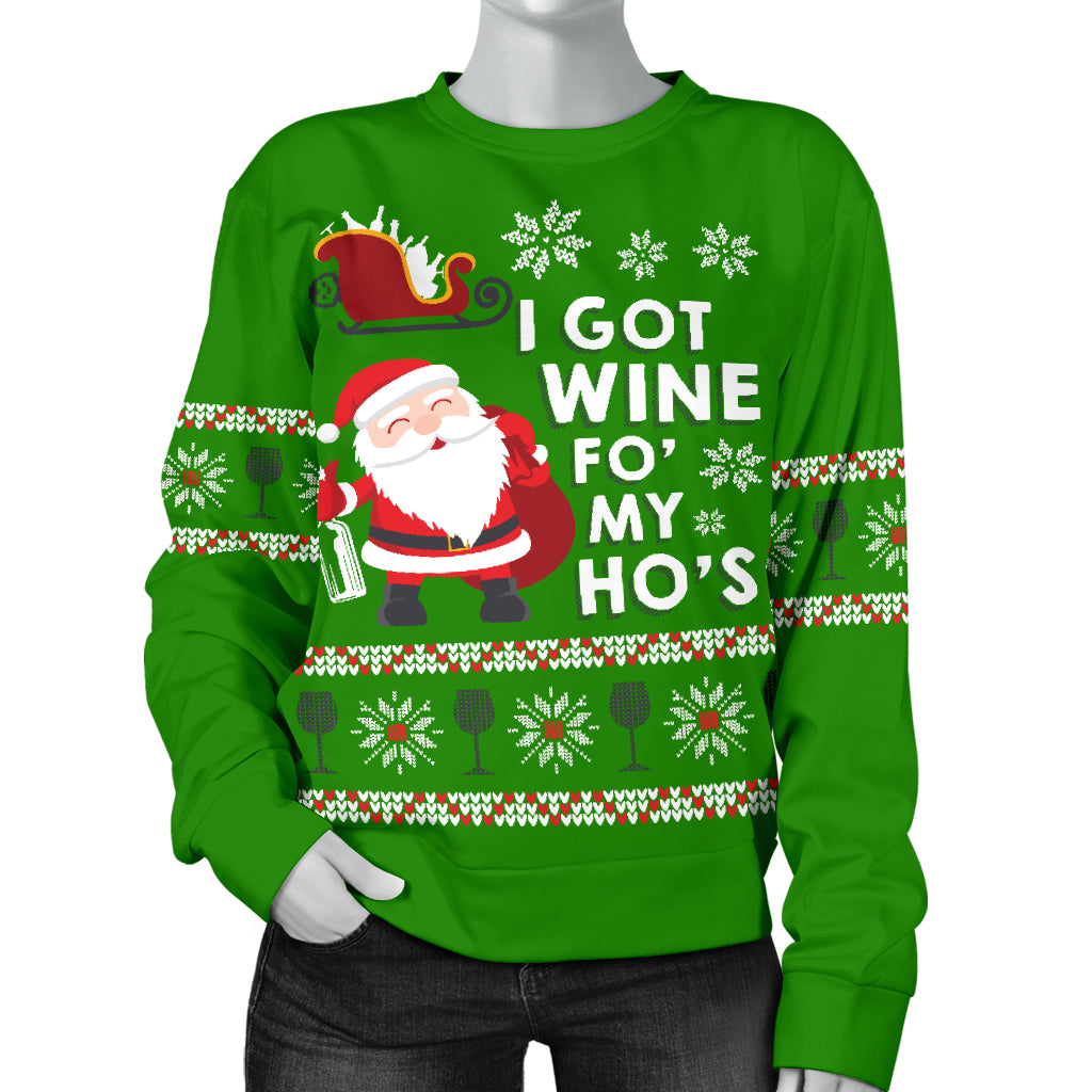 Wine Fo My Ho's Women's Ugly Xmas Sweater