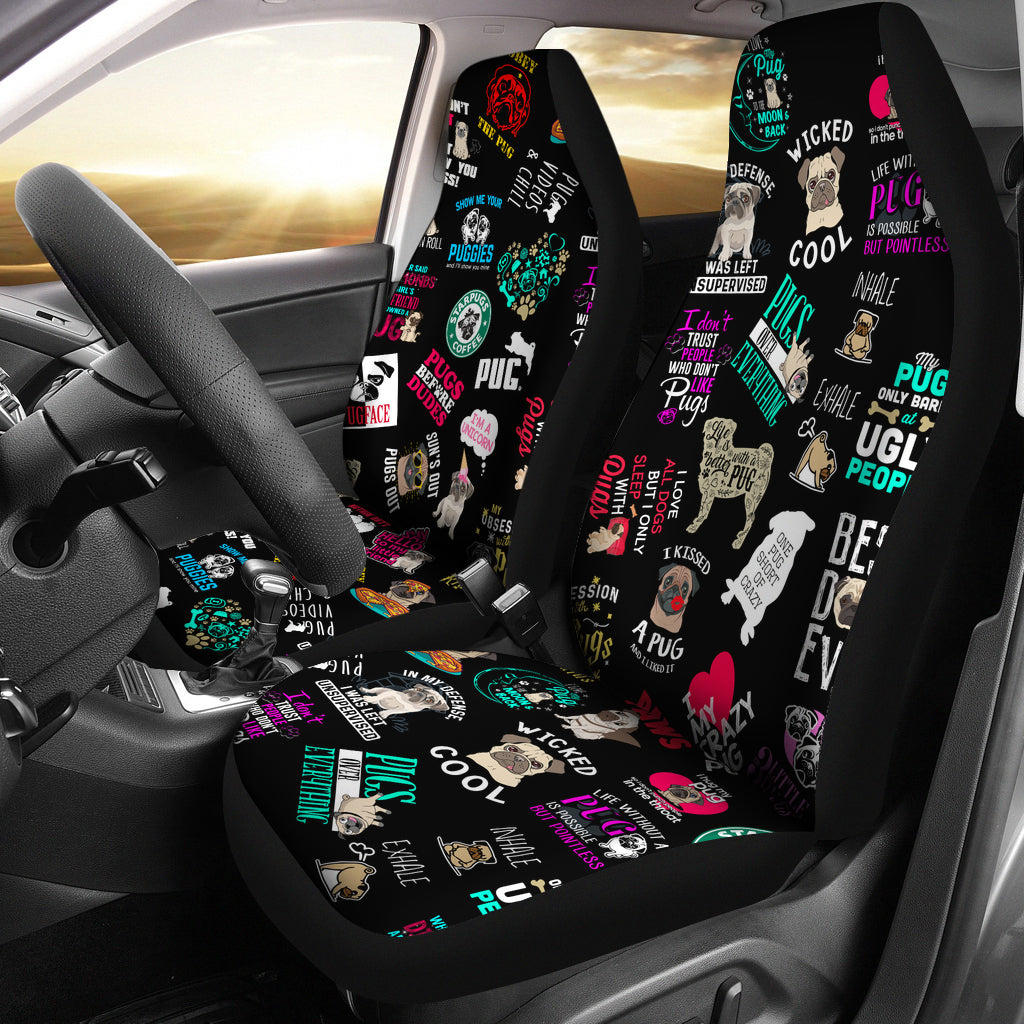 Pug Logos Car Seat Covers - pug bestseller