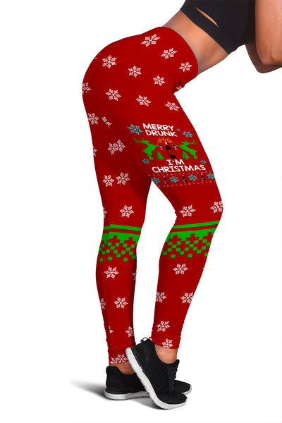 Merry Drunk I'm Xmas Leggings