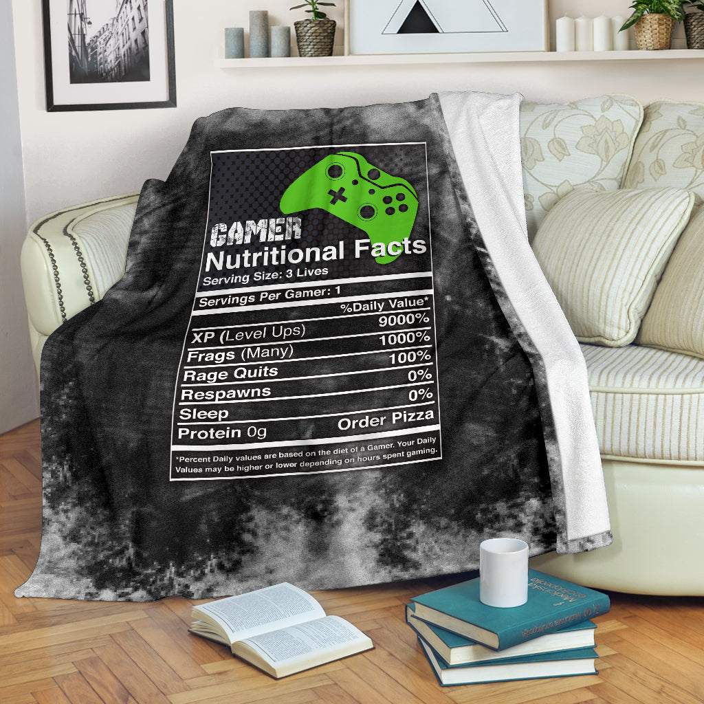 Gamer Nutritional Facts XB Premium Blanket