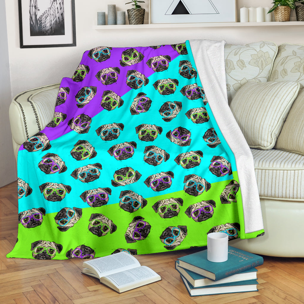 Hipster Pugs Premium Blanket