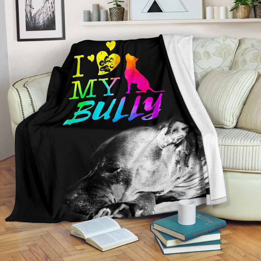 I Love My Bully Premium Blanket
