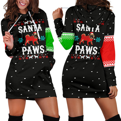Santa Paws Pug Hoodie Dress
