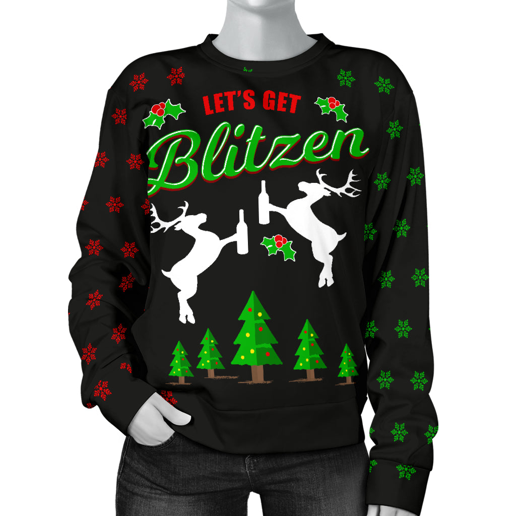 Let's Get Blitzen Women's Ugly Xmas Sweater