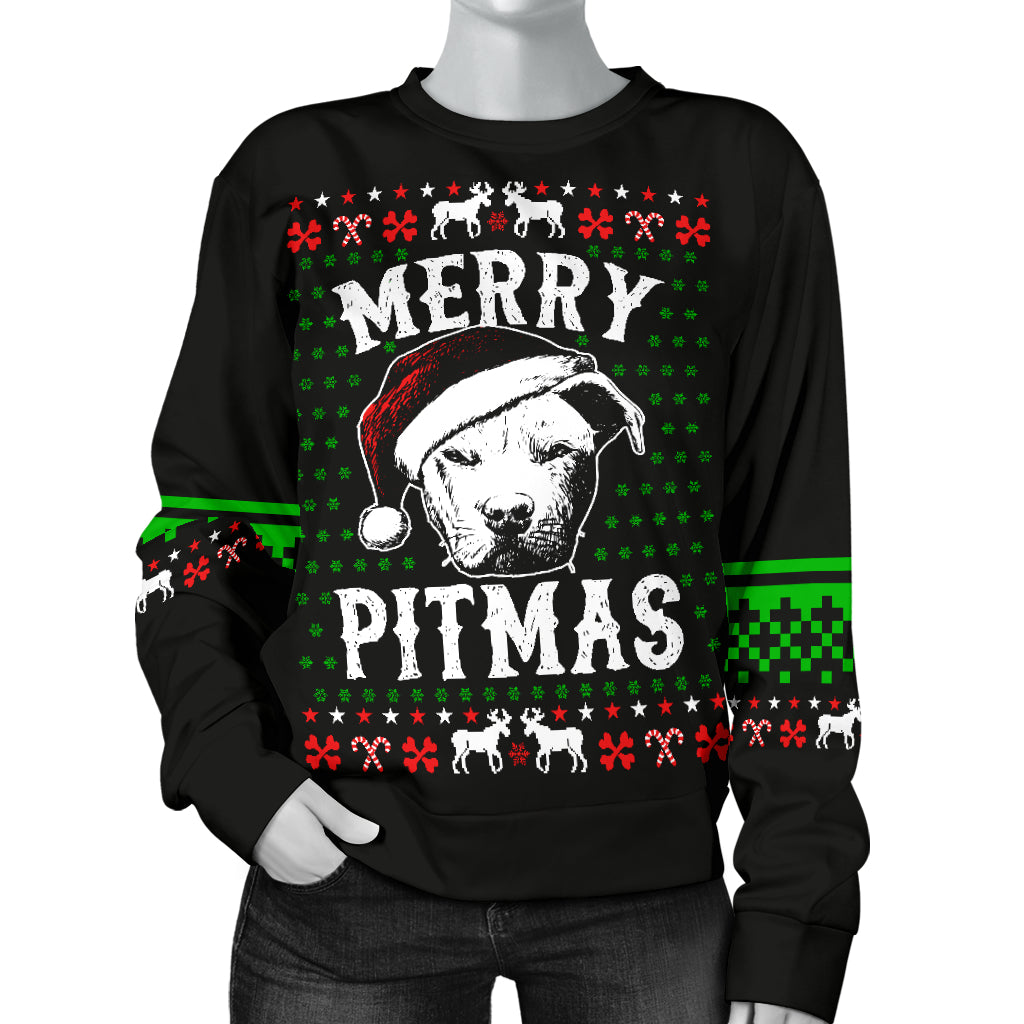 Merry Pitmas Women's Ugly Xmas Sweater