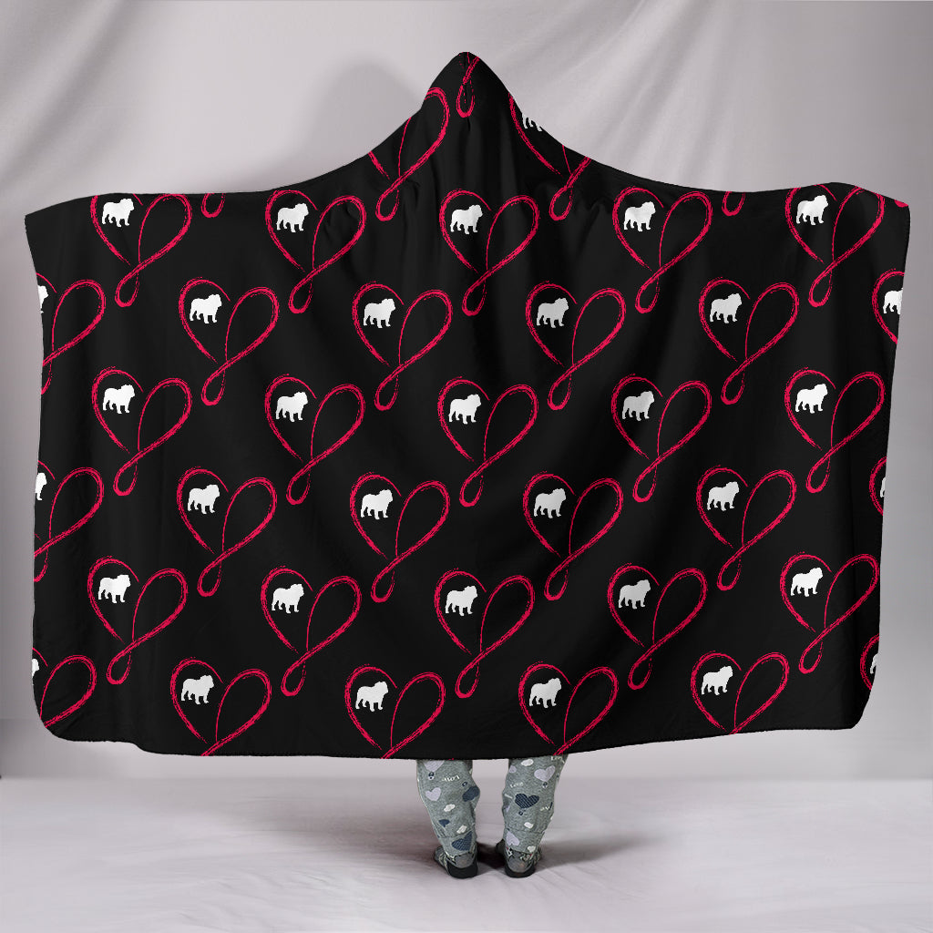 Love Infinity Bulldog Hooded Blanket