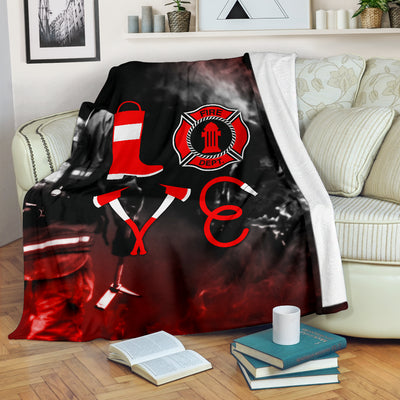 Firefighter Love Premium Blanket - firefighter bestseller