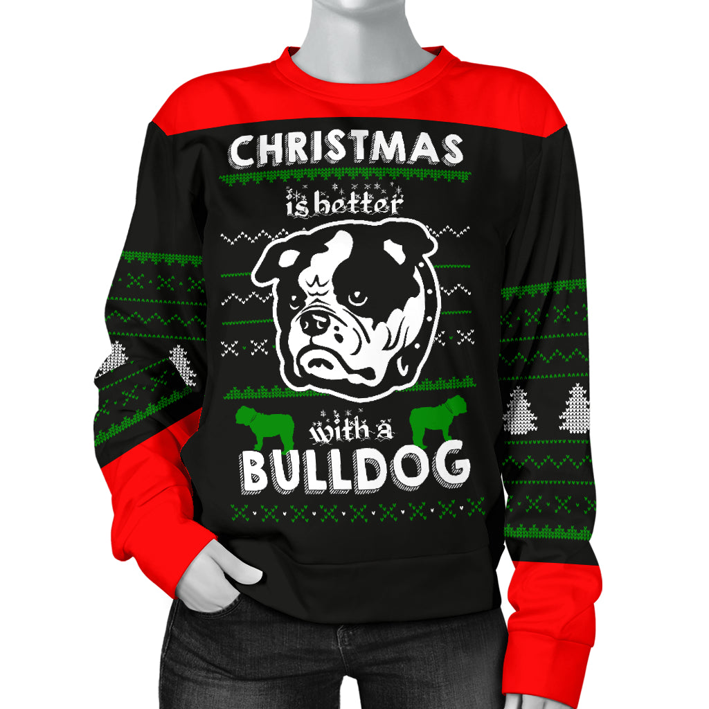 Better With A Bulldog Women's Ugly Xmas Sweater