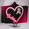 Bulldog Heart Hooded Blanket