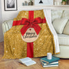 Gold Christmas Present Premium Blanket