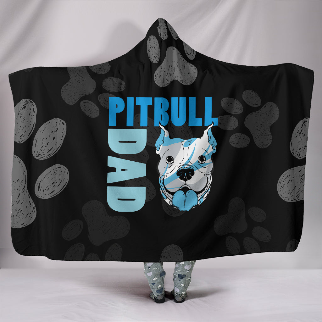Pitbull Dad Hooded Blanket