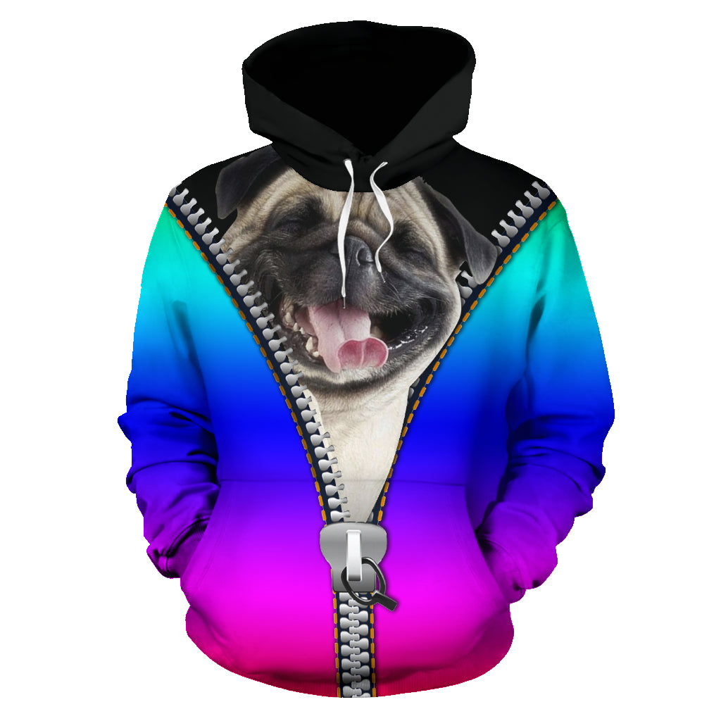 Zipped Pug Hoodie