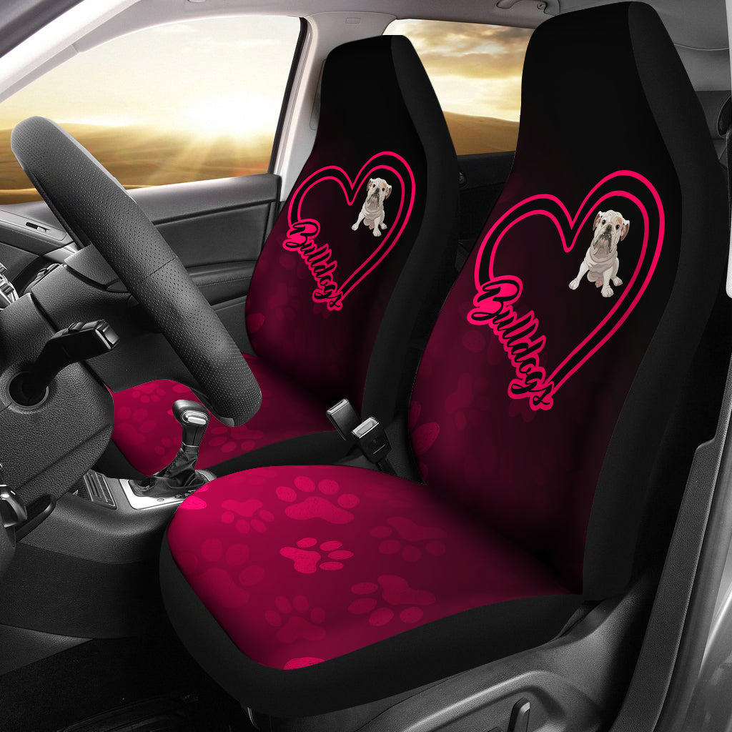 Love Bulldog Car Seat Covers (set of 2) - bulldog bestseller