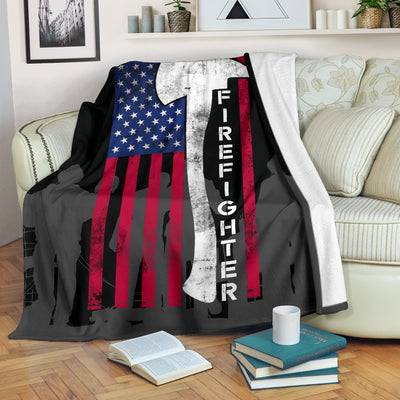 Firefighter Flag Premium Blanket