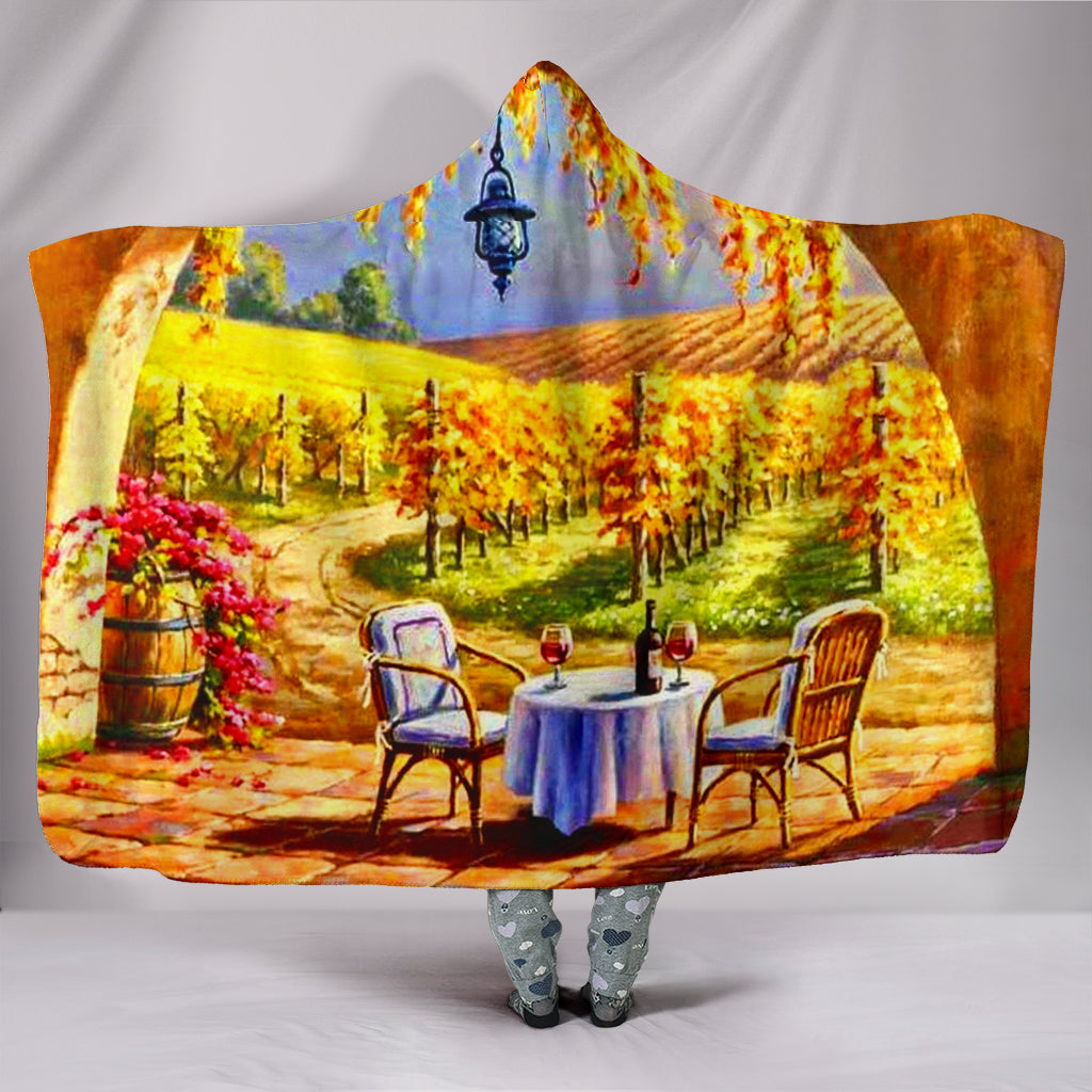 Sunny Vineyard Hooded Blanket