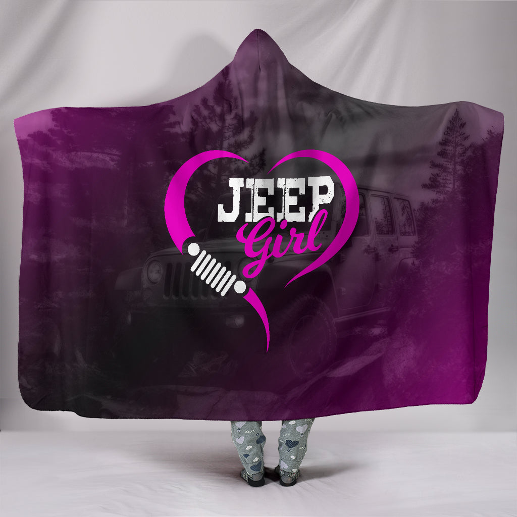 Jeep Girl Love Hooded Blanket
