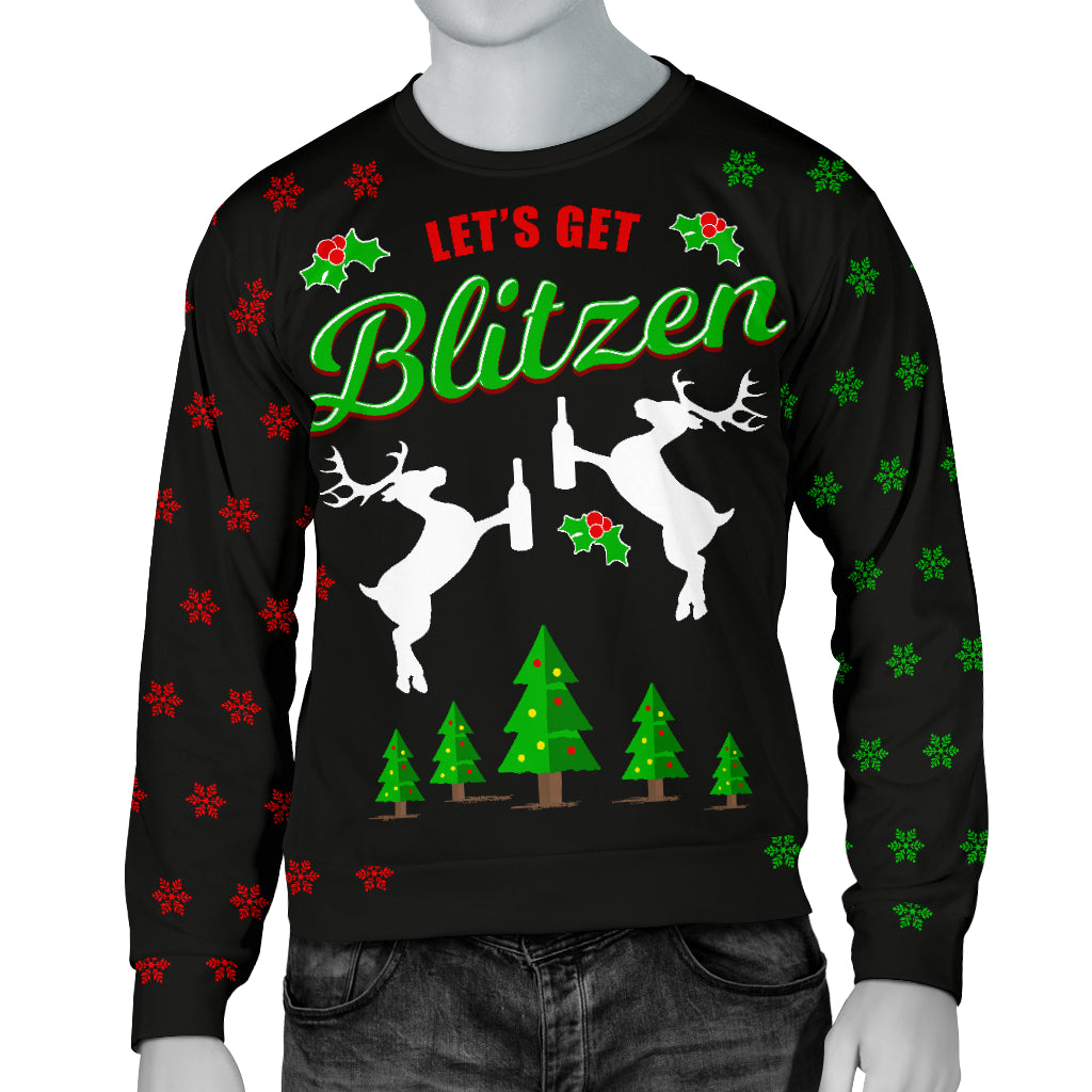 Let's Get Blitzen Men's Ugly Xmas Sweater