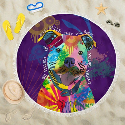 Rainbow Pitbull Beach Blanket