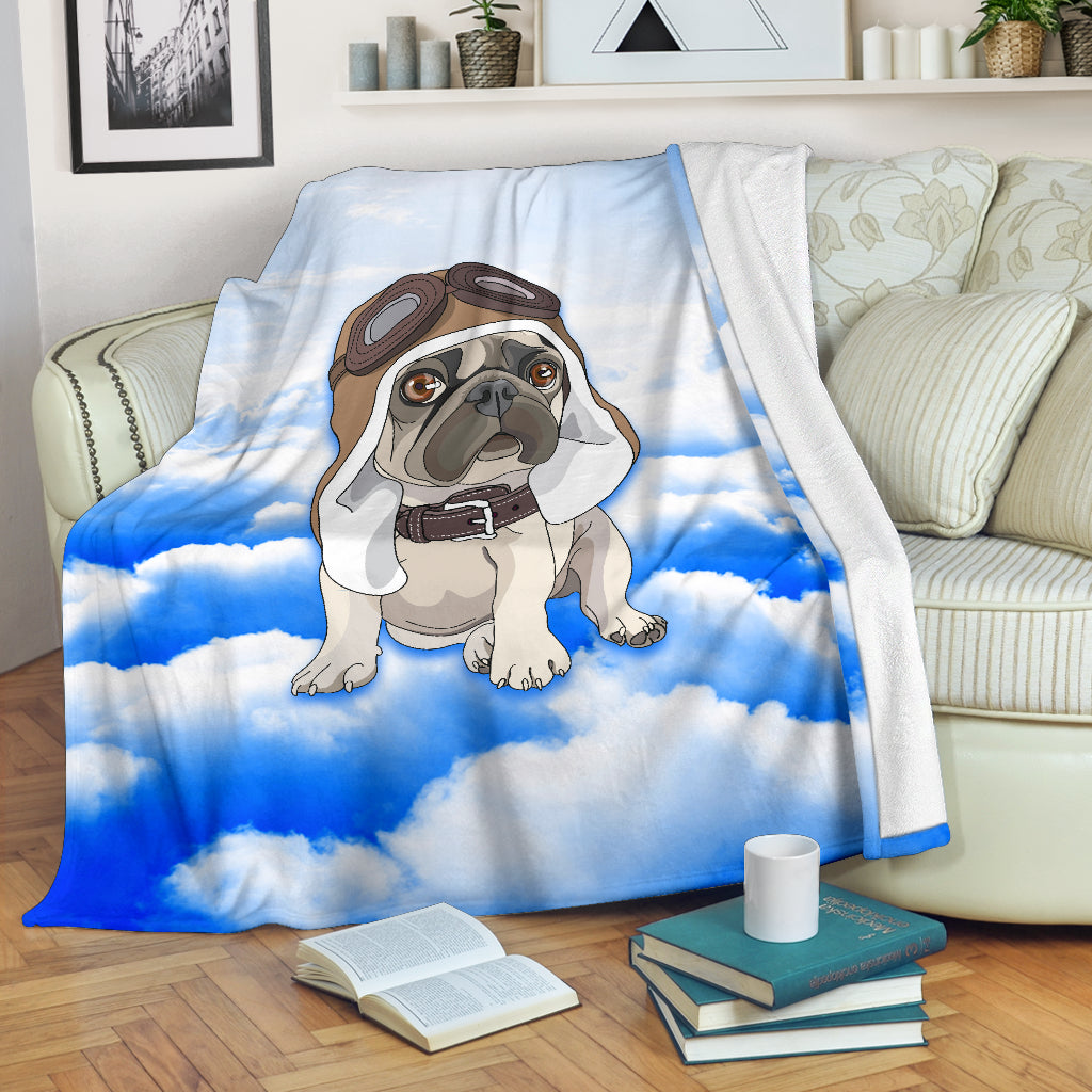 Aviator Pug Premium Blanket