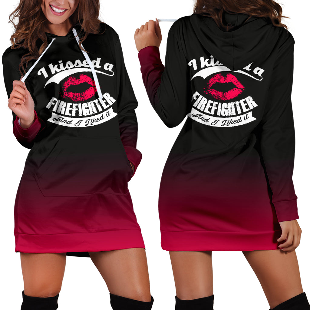 I Kissed A Fireman Hoodie Dress