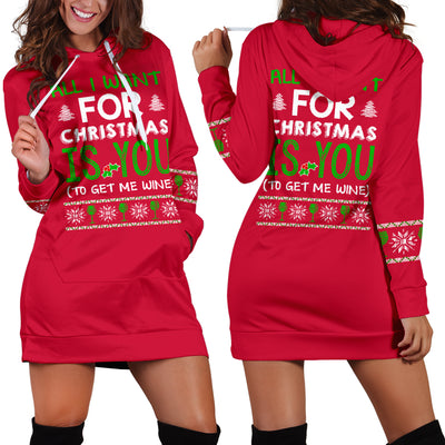 All I Want For Christmas Hoodie Dress