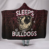 Sleeps With Bulldogs Hooded Blanket
