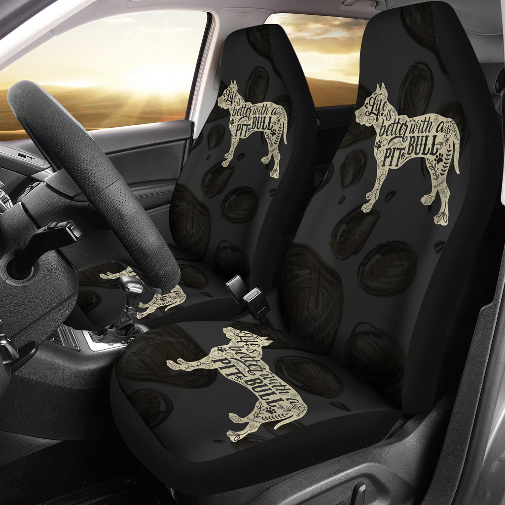 Life Is Better With A Pit Bull Car Seat Covers (set of 2)