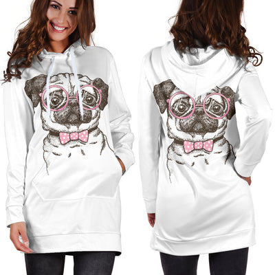 Nerd Pug Hoodie Dress