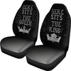 Silver King & Queen Sits Here Car Seat Covers